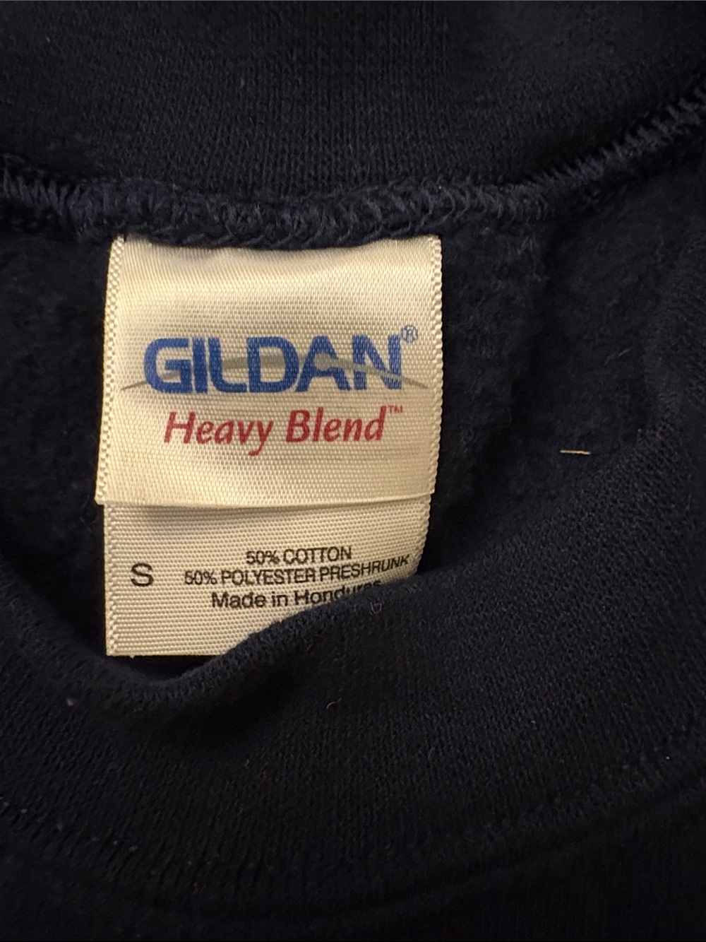 Gildan Navy Crewneck Sweatshirt with UCONN Husky Logo - Picture 3 of 4